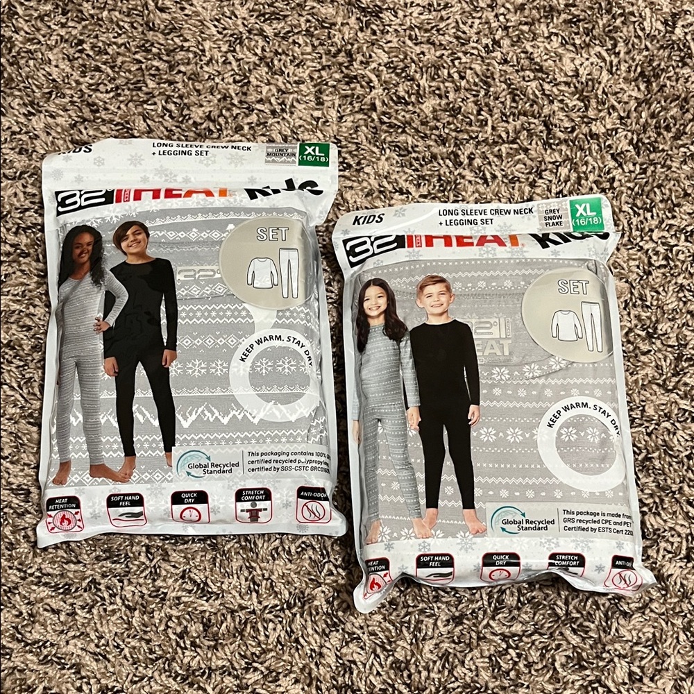 32 Degrees Kids Matching Set - Black and Gray
